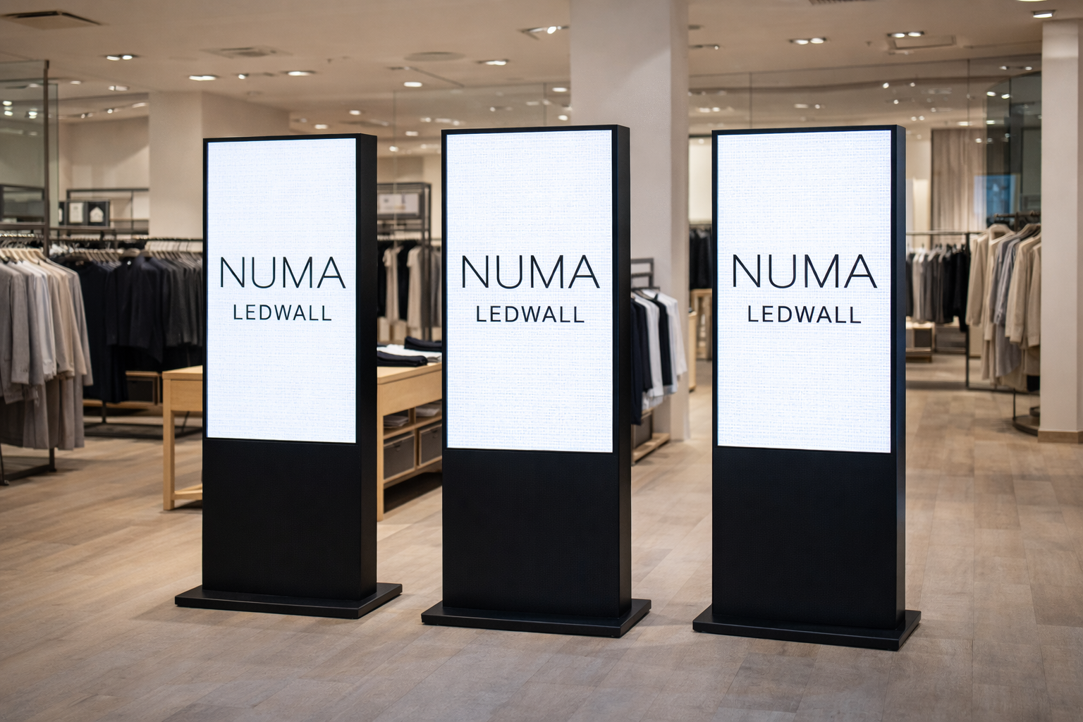 Totem pubblicitari numa ledwall